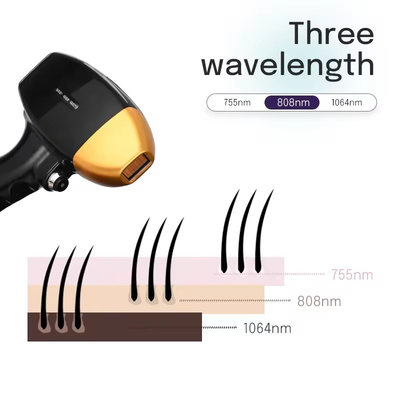 Máquina de laser de 808 diodos para depilação permanente, depilação facial, depilação do queixo e dos lábios, sem dor