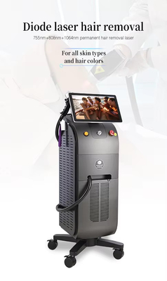 4K Diodo 755nm 808nm 1064nm gelo Titânio Laser depilação máquina 3 ondas