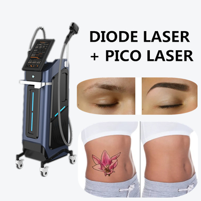 Depilação por laser de diodo Rejuvenescimento da pele Máquina de beleza Pico Laser 2 em 1