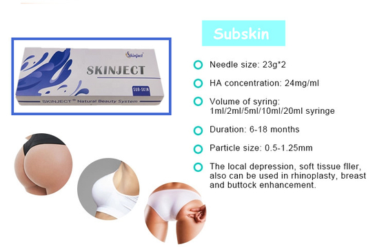 24 mg/ ml Filler de aumento mamário de ácido hialurónico puro não cirúrgico