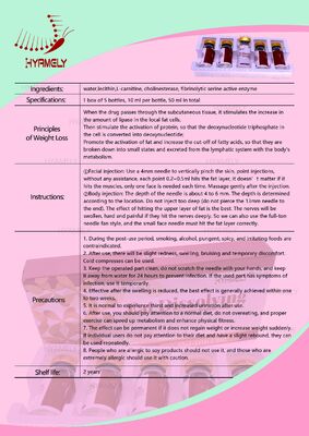 Chin Lipolysis Fat Lipolysis Injection dobro a solução Lipolytic vermelha