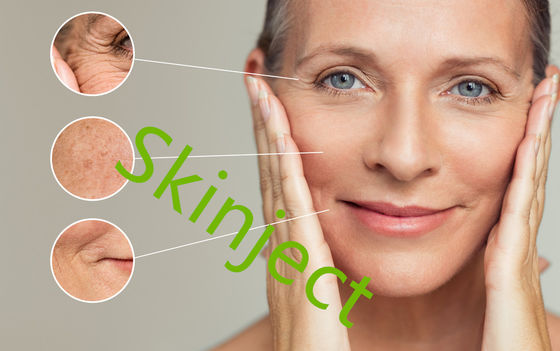 Injeções cutâneas finas do bordo do enchimento de Skinject HA
