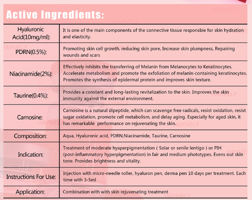 solução de Mesotherapy dos enrugamentos do impulsionador da pele de 5x3ML PDRN anti
