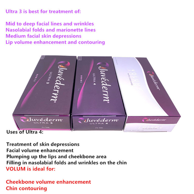 O enchimento ultra 4 cutâneo de Juvederm para os bordos descasca o enchimento cutâneo ácido hialurónico do enchimento cutâneo