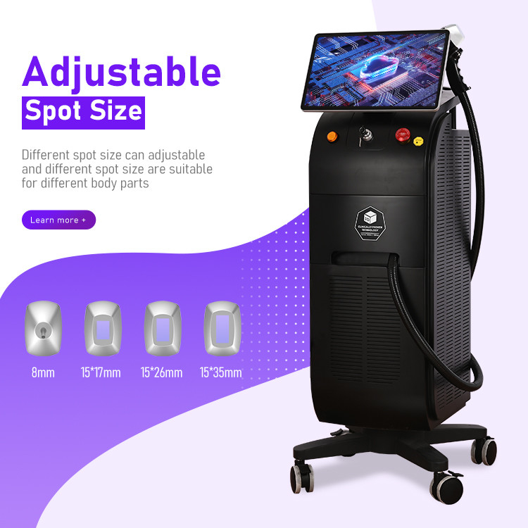 Máquina avançada de remoção de pelos a laser para todos os tipos de pele Interface multilingue 755 808 940 1064nm comprimento de onda