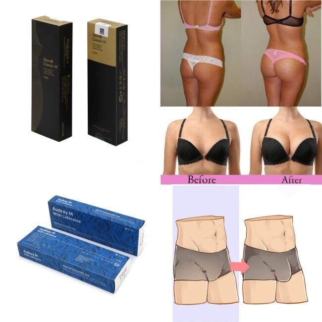 10 ml 20 ml Preenchimento de Ácido Hialurônico Puro para Aumento de Seios e Glúteos