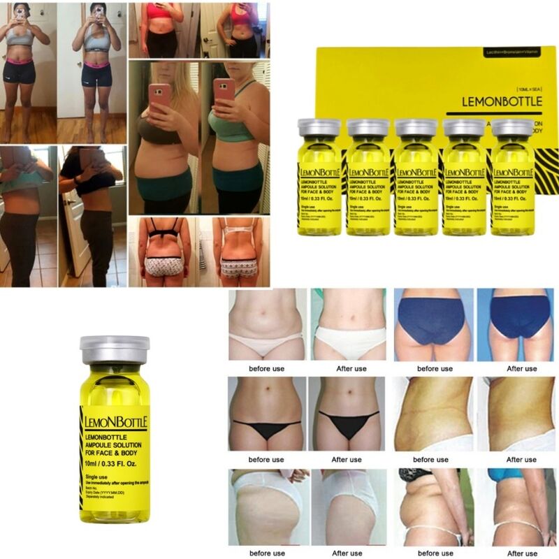 Garrafa de limão para perder peso, solução lipolítica para queixo duplo e barriga