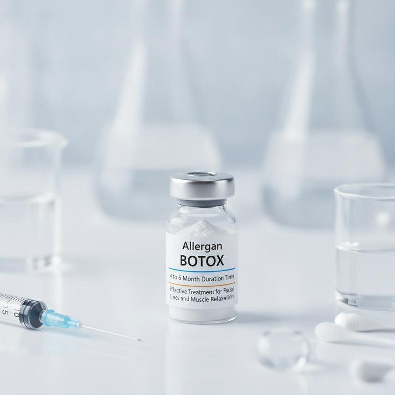 Duração de 4 a 6 meses Pó branco Allergan Botox Tratamento eficaz para linhas faciais e relaxamento muscular em uso médico