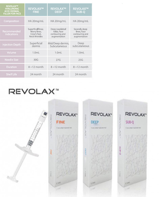 A cruz ácida hialurónica secundária-q profunda da multa de Revolax ligou o enchimento cutâneo 1.1ml